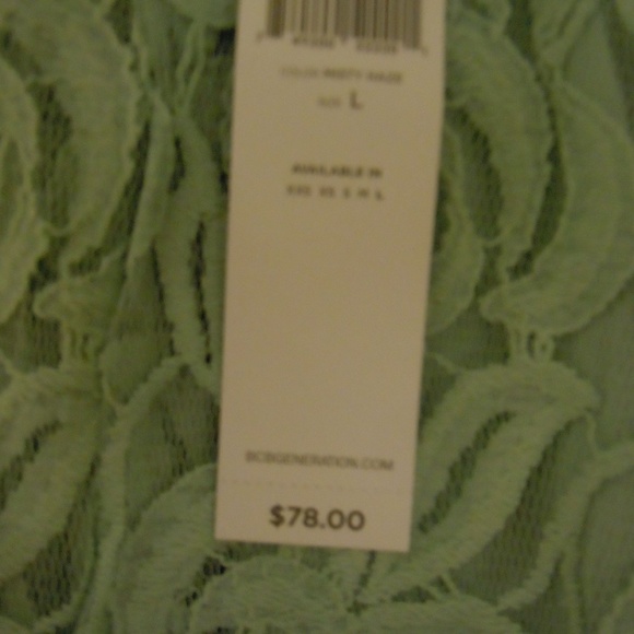 BCBG Light Green Lace Skirt NWT - Picture 3 of 3